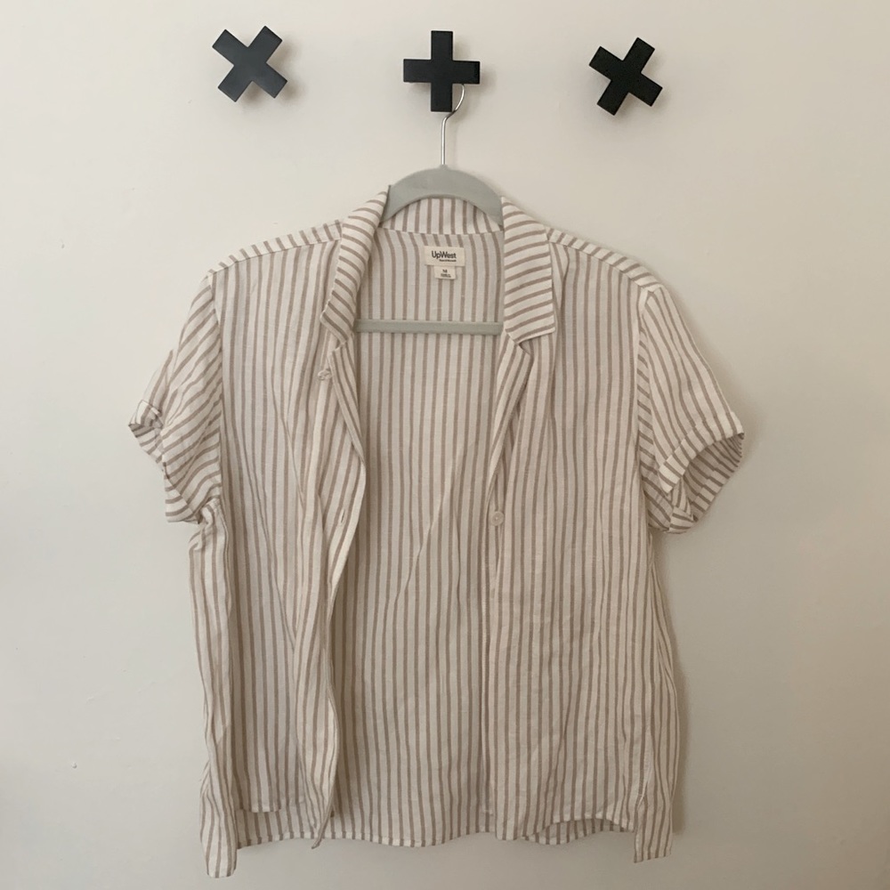 Upwest striped linen button up NWOT